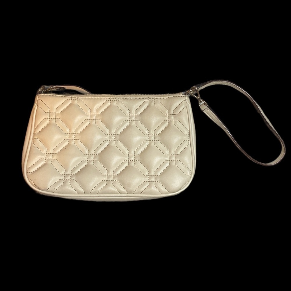 Kate Spade quilted cream clutch wristlet bag ivory gold Astor Court mini - Picture 2 of 8